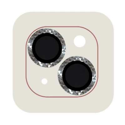 Защитное стекло на камеру Metal Shine iPhone 15/15 Plus Серебряное