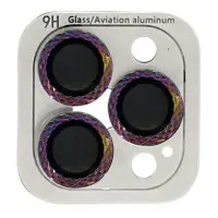 Захисне скло на камеру Metal Shine iPhone 15 Pro/15 Pro Max Бузкове (Rainbow)
