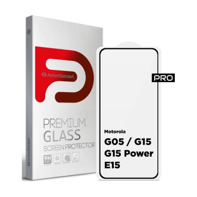 Защитное стекло 3D Armor Motorola G05 / G15 / G15 Power / E15 Чёрное