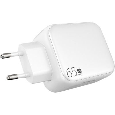 Мережевий зарядний пристрій Proove Fixtape GaN USB-C 65W + Type-C Білий