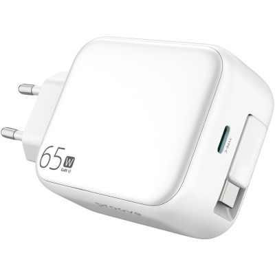 Мережевий зарядний пристрій Proove Fixtape GaN USB-C 65W + Type-C Білий