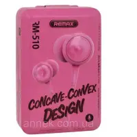 Провідні вакуумні навушники-гарнітура Remax RM-510 Pink, рожевий