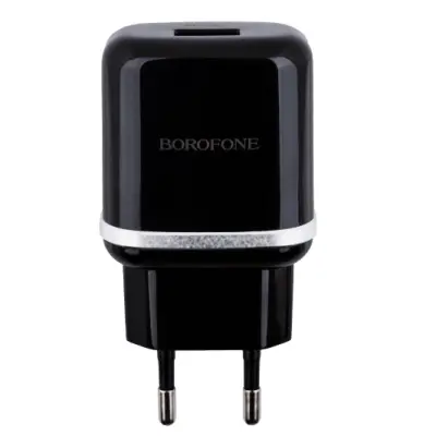Сетевое зарядное устройство Borofone BA36A 1USB/3A/18W QC3.0 Чёрный Сетевое зарядное устройство Borofone BA36A 1USB/3A/18W QC3.0 Чёрный