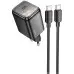 Мережевий зарядний пристрій Hoco N54 Monsoon PD 45W 1USB-C + Кабель Type-C to Type-C Black, Чорний
