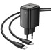 Сетевое зарядное устройство Hoco N54 Monsoon PD 45W 1USB-C + Кабель Type-C to Type-C Black, Чёрный