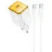 Мережевий зарядний пристрій Hoco N54 Monsoon PD 45W 1USB-C + Кабель Type-C to Type-C White, Білий