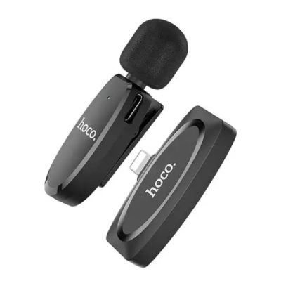 Безпроводной петличный микрофон Hoco L15 Lightning Чёрный