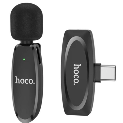 Бездротовий петличний мікрофон Hoco L15 Type-C Black, Чорний
