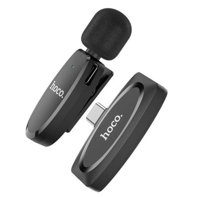 Бездротовий петличний мікрофон Hoco L15 Type-C Black, Чорний