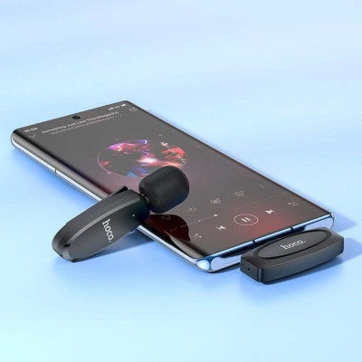 Бездротовий петличний мікрофон Hoco L15 Type-C Black, Чорний