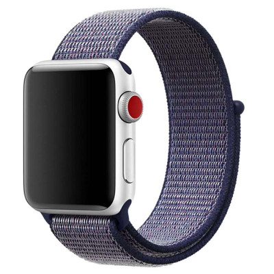 Ремешок Apple Watch 38мм Нейлон Северный Синий/Черный