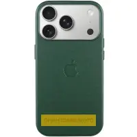 Чехол Накладка Leather Case with MagSafe iPhone 17 Pro Зеленая Forest Green (AA)