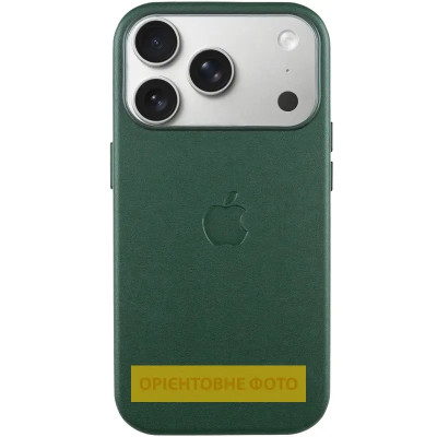 Чохол Накладка Leather Case with MagSafe iPhone 17 Pro Max Зелена Forest Green (AA)