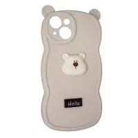 Чехол накладка Hello Bear iPhone 14 Белая
