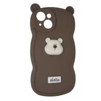 Чохол накладка Hello Bear iPhone 15 Коричнева