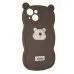 Чехол накладка Hello Bear iPhone 15 Коричневая