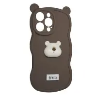 Чехол накладка Hello Bear iPhone 16 Pro Max Коричневая