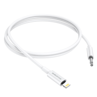 Кабель AUX Borofone BL9 1м Белый (3.5 male to Lightning)