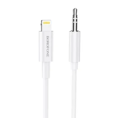Кабель AUX Borofone BL9 1м Белый (3.5 male to Lightning)