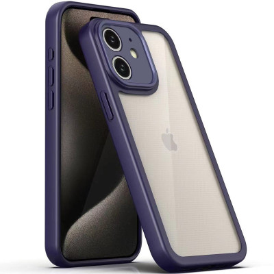 Чохол накладка Transparent + Color 1.5mm iPhone 12 Фіолетова
