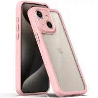 Чехол накладка Transparent + Color 1.5mm iPhone 13 Розовая