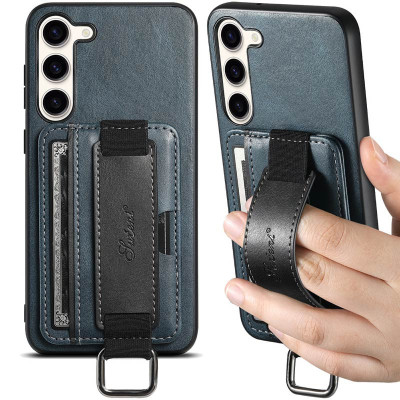 Чехол накладка Wallet and Straps Samsung A245 (A24) Синяя