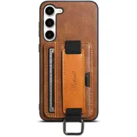 Чехол накладка Wallet and Straps Samsung A346 (A34 5G) Коричневая