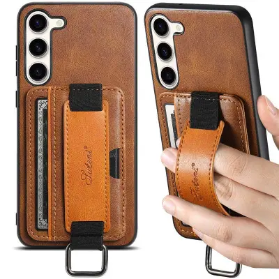 Чехол накладка Wallet and Straps Samsung A346 (A34 5G) Коричневая