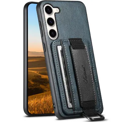 Чехол накладка Wallet and Straps Samsung A346 (A34 5G) Синяя