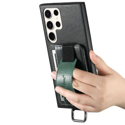 Чехол накладка Wallet and Straps Samsung S23 Ultra (S916) Черная