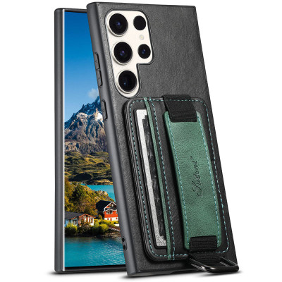 Чехол накладка Wallet and Straps Samsung S24 Ultra (S928) Черная