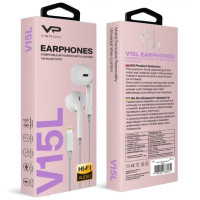 Проводные вакуумные наушники-гарнитура Veron V15L Lightning BT White, белый Проводные вакуумные наушники-гарнитура Veron V15L Lightning BT White, белый
