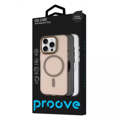 Чехол Накладка Proove VS1 MagSafe iPhone 15 Pro Max Золотая
