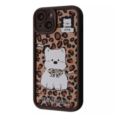 Чехол накладка Pretty iPhone 15 Коричневая/Cute