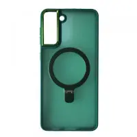 Чехол накладка Matte Ring MagSafe Samsung G990 (S21 FE) Зеленый
