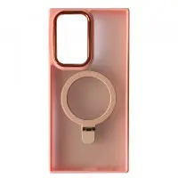 Чехол накладка Matte Ring MagSafe Samsung S23 Ultra (S918) Світло-рожева