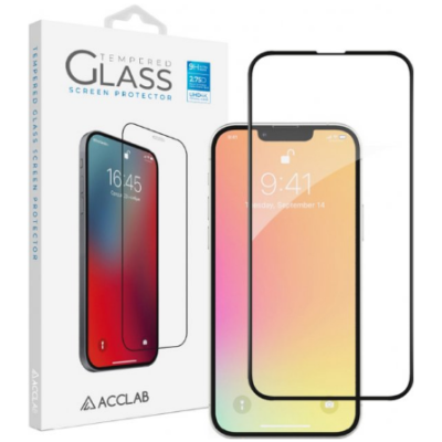 Захисне скло Acclab 3D iPhone 13/13 Pro/14 Чорне