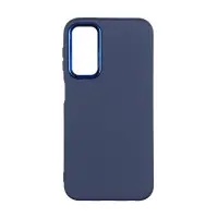 Чехол накладка Silicone Cover Metal Frame Samsung A24 (A245) Темно-синяя