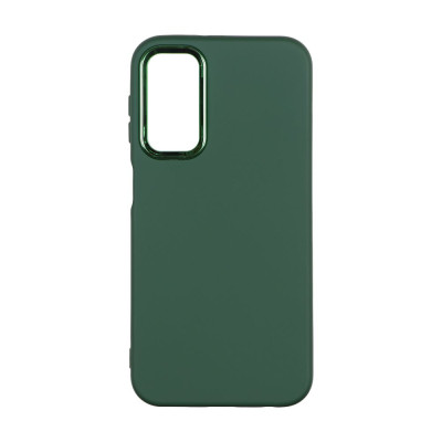 Чехол накладка Silicone Cover Metal Frame Samsung A24 (A245) Зеленая/ Army Green