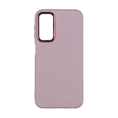Чехол накладка Silicone Cover Metal Frame Samsung A24 (A245) Розовый Песок