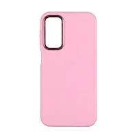 Чехол накладка Silicone Cover Metal Frame Samsung A24 (A245) Розовая/ Light Pink