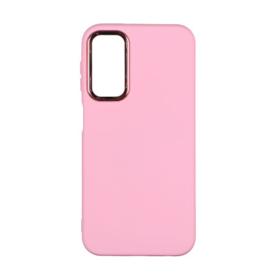 Накладка Silicone Cover Metal Frame Samsung A24 (A245) Рожева/ Light Pink