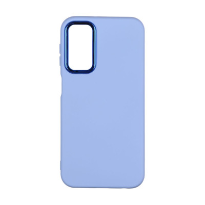 Чехол накладка Silicone Cover Metal Frame Samsung A24 (A245) Голубая