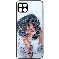 Чехол накладка Prisma Ladies Samsung A226 (A22 5G) Девушка в шляпе
