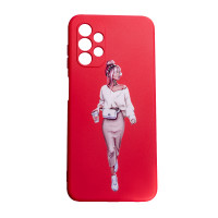 Чехол накладка Art Samsung A13 (A135) Красная/ Девушка Чехол накладка Art Samsung A13 (A135) Красная/ Девушка