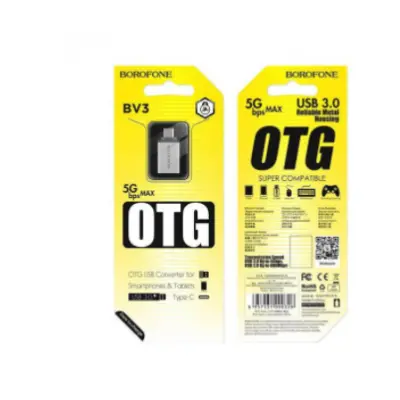 Переходник адаптер OTG Borofone BV3 Type-C-USB