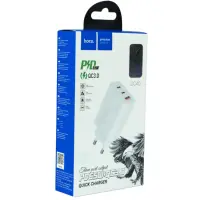 Сетевое зарядное устройство Hoco DC40 PD+QC (65W) White, Белый