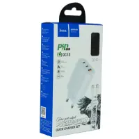 Сетевое зарядное устройство Hoco DC40 PD+QC + Кабель Type-C to Type-C (65W) White, Белый Сетевое зарядное устройство Hoco DC40 PD+QC + Кабель Type-C to Type-C (65W) White, Белый