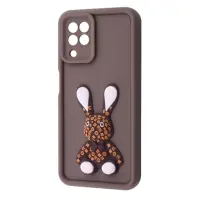 Чехол накладка Pretty Things Samsung A225 (A22) Коричневая/Кролик