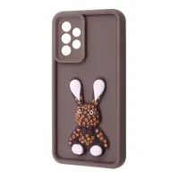 Чехол накладка Pretty Things Samsung A325 (A32) Коричневая/Кролик
